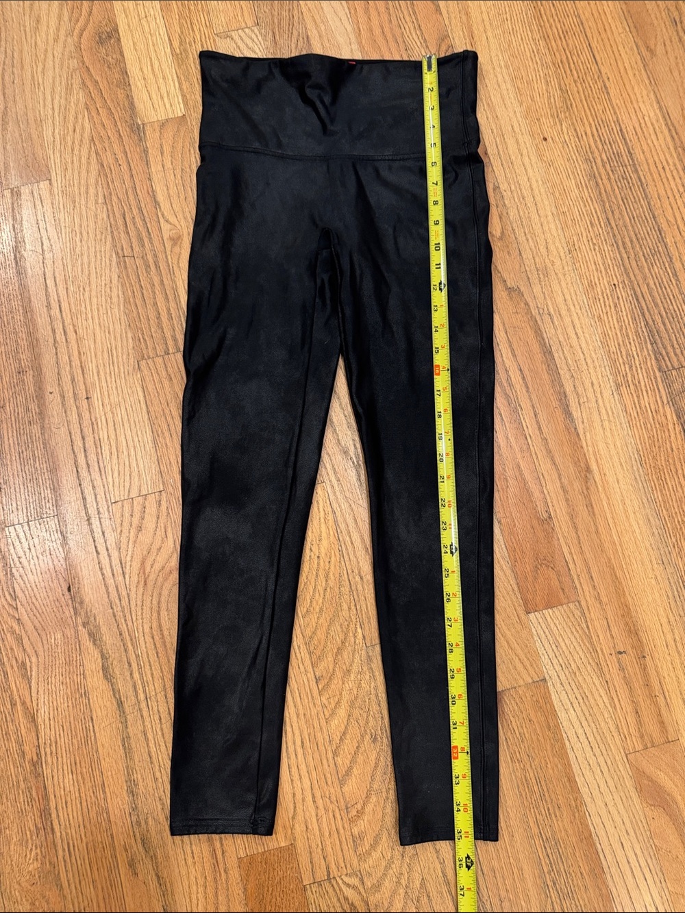 SPANX Black shiny High-Rise Sculpting Leggings Large - Picture 3 of 6